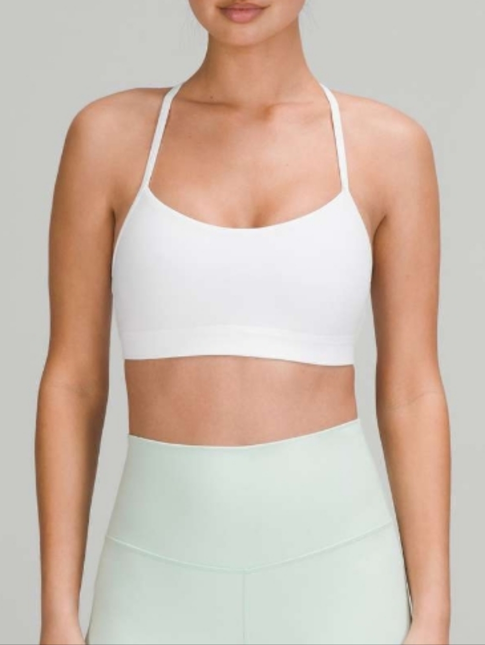 Lululemon Flow Y Adjustable Bra A-C Cup White EUC